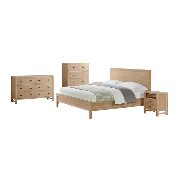 Alaterre Furniture Arden 5-Piece Wood Bedroom Set with King Bed, Two 2-Drawer Nightstands, Chest, Dresser ANAN011344029 - main